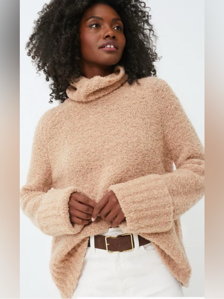 Tuckernuck Camel Boucle Theo Turtleneck, Size M